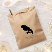 マルティニーク結婚式の引き出物トリートサックス、マップ抱き枕 フェイバーバッグ (クリップ留めされた状態)