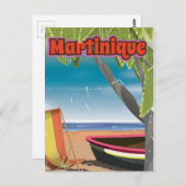 マルティニーク ヴィンテージ トラベル ポスター ポストカード (正面/裏面)