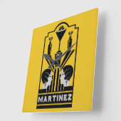 マルティネス・カクテルアールデコ スクエア壁時計 (傾斜)