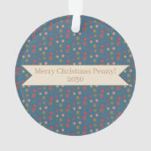 マルティプードッグメリークリスマスカスタムオーナメント オーナメント (裏面)