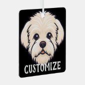 マルティプードッグ名前をカスタムするメモリアルクリスマス メタルオーナメント (正面右)