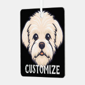 マルティプードッグ名前をカスタムするメモリアルクリスマス メタルオーナメント (正面左)