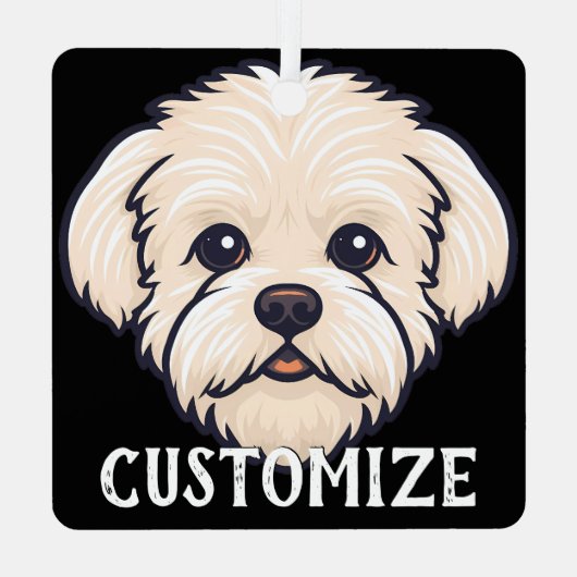 マルティプードッグ名前をカスタムするメモリアルクリスマス メタルオーナメント (裏面)