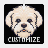 マルティプードッグ名前をカスタムするメモリアルクリスマス メタルオーナメント (正面)