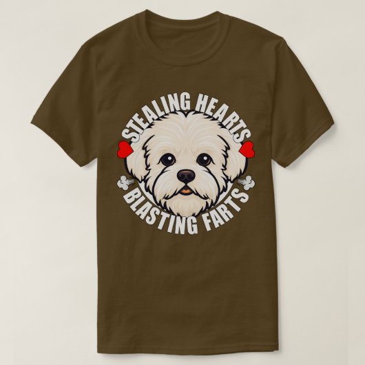 マルティポおもしろいーの盗みハート爆破ファルトドッグ Tシャツ (デザイン正面)