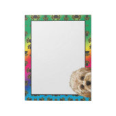 マルティポカラフル犬の足のパターン ノートパッド (回転)