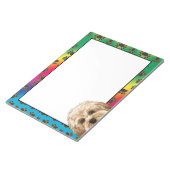 マルティポカラフル犬の足のパターン ノートパッド (アングル)