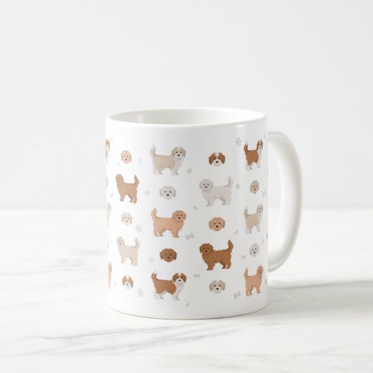 マルティポ犬のマグカップ、犬の恋人Cのための贈り物 コーヒーマグカップ (正面右)