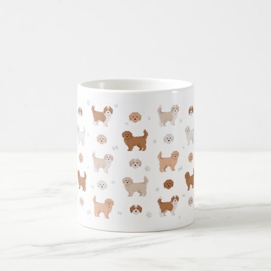 マルティポ犬のマグカップ、犬の恋人Cのための贈り物 コーヒーマグカップ (中央)