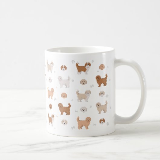 マルティポ犬のマグカップ、犬の恋人Cのための贈り物 コーヒーマグカップ (右)