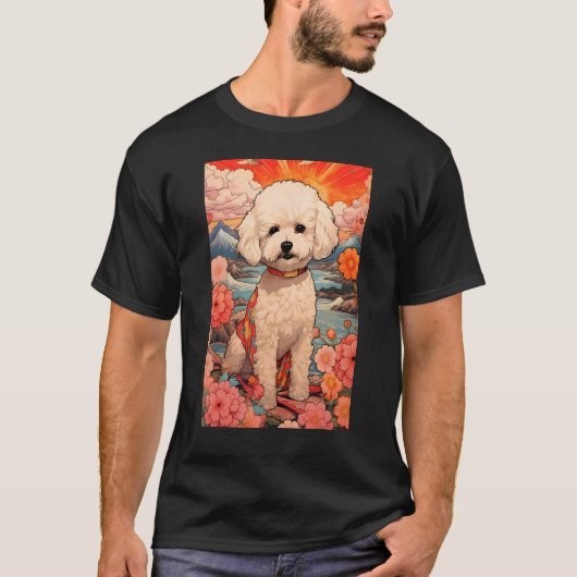 マルティポ犬日本の美的浮世絵2 Tシャツ (正面)