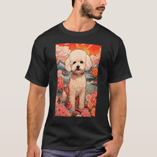 マルティポ犬日本の美的浮世絵2 Tシャツ (正面)