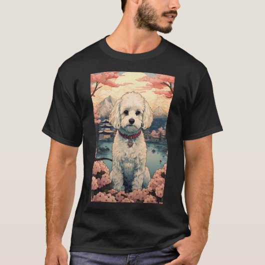 マルティポ犬日本の美的浮世絵4 Tシャツ (正面)
