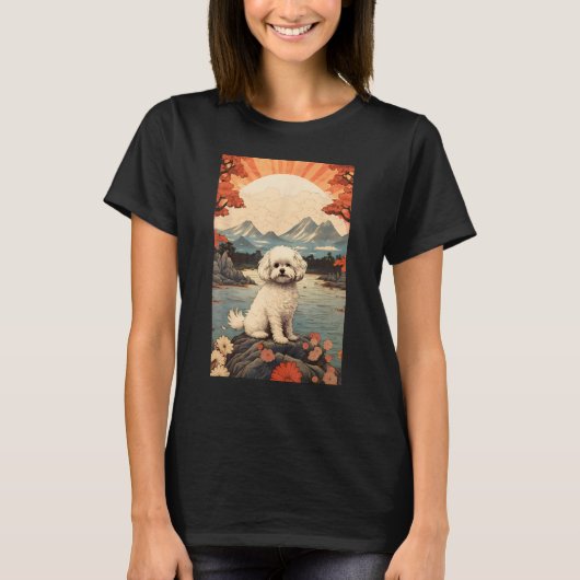 マルティポ犬日本の美的浮世絵6 Tシャツ (正面)