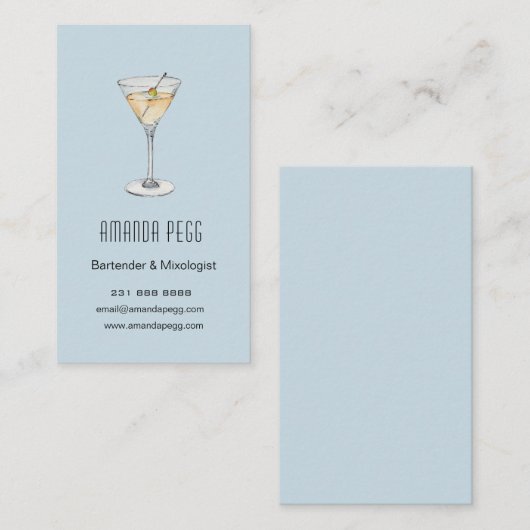 マルティモダンニイラストレーションバルテンダー混合学者 名刺 (正面/裏面)