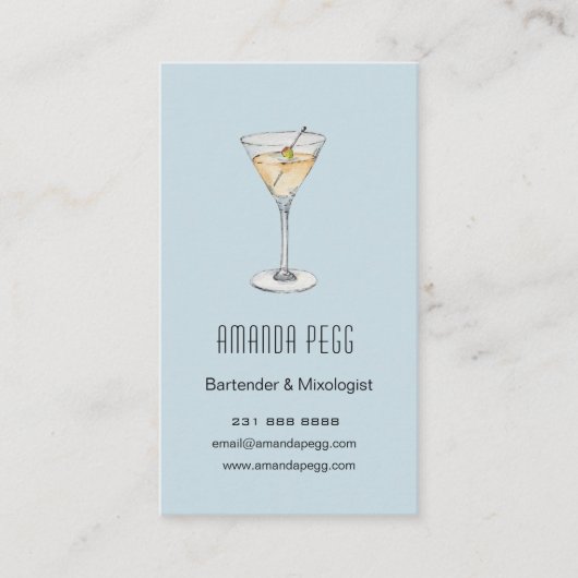 マルティモダンニイラストレーションバルテンダー混合学者 名刺 (正面)