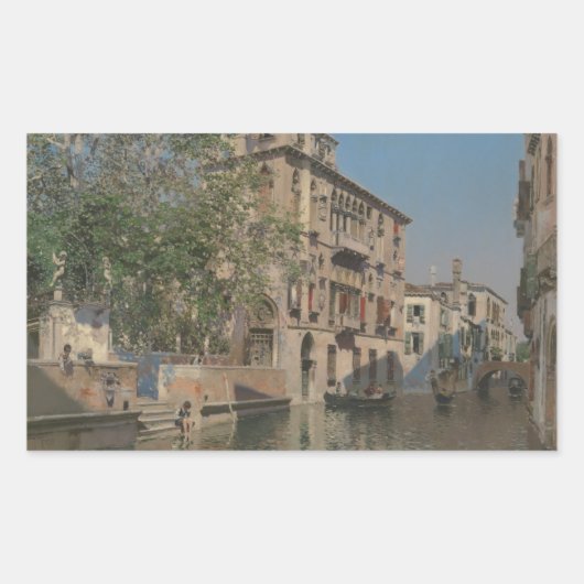 マルティンリコ・イ・オルテガ – ヴェネツィアの運河 長方形シール (正面)