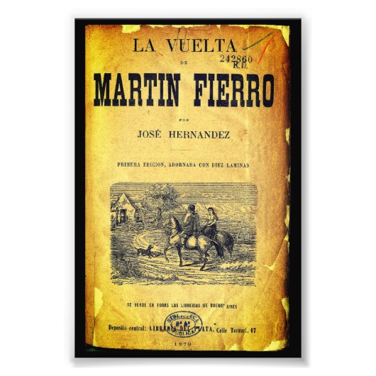 マルティン・フィエロ(表紙、1879年初編) フォトプリント (正面)