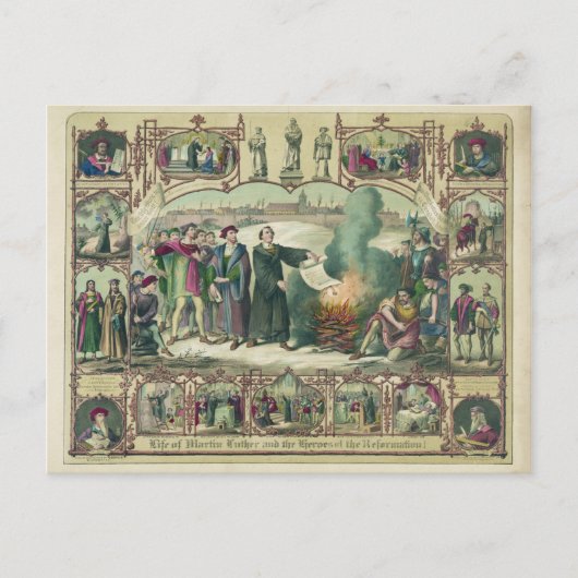 マルティン・ルターの人生と改革の英雄 ポストカード (正面)