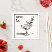 マルティーニおもしろいタイムバードオンカクテルドリンクレトロ スタンダードカクテルナプキン (インサイチュ)