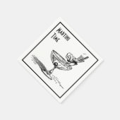 マルティーニおもしろいタイムバードオンカクテルドリンクレトロ スタンダードカクテルナプキン (角)