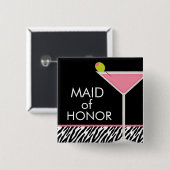 マルティーニおよびシマウマピンクのパターン 缶バッジ (正面&裏面)