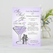 マルティーニとハート婚約パープル 招待状 (スタンド正面)