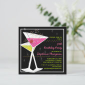 マルティーニのカクテルの誕生日のパーティの招待状 招待状 (スタンド正面)