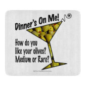 マルティーニのガラスまな板の、中型またはまれなオリーブ カッティングボード (正面)