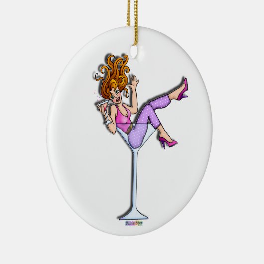 マルティーニのガラスオーナメントの女の子- Lilの赤 セラミックオーナメント (右)