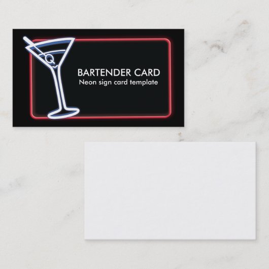 マルティーニのガラスネオンロゴの名刺 名刺 (正面/裏面)