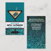 マルティーニのガラス針の糸の裁縫のフェイクなグリッター 名刺 (正面/裏面)