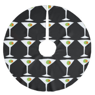 マルティーニのクリスマスツリースカート（黒） ブラッシュドポリエステルツリースカート