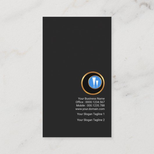 マルティーニのピンクのガラスオリーブ色の専門のバーテンダー 名刺 (裏面)