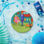 マルティーニのレトロのカップルの紙皿 ペーパープレート (パーティー)