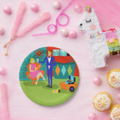 マルティーニのレトロのカップルの紙皿 ペーパープレート (パーティー)