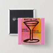 マルティーニの揺すられたか、またはかき混ぜられた…プリント 缶バッジ (正面&裏面)