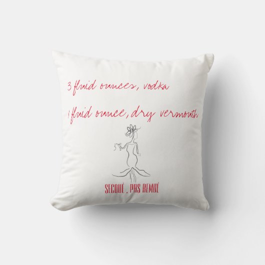 マルティーニの揺すられた、かき混ぜられなかった枕 クッション (正面)