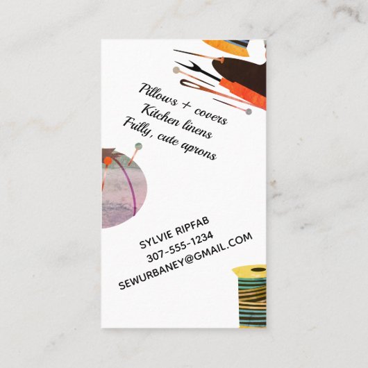 マルティーニの裁縫婦の裁縫の概念の名刺 名刺 (裏面)