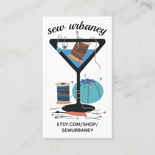 マルティーニの裁縫婦の裁縫の概念の名刺 名刺 (正面)