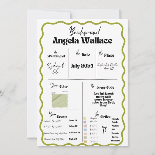 マルティーニをテーマにした花嫁メイドの提案! 招待状 (裏面)