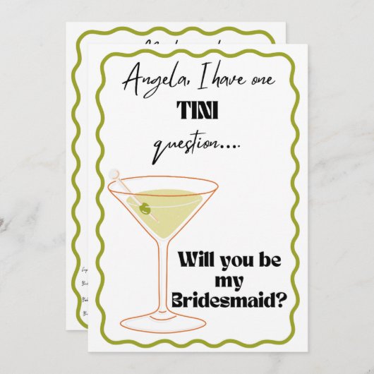 マルティーニをテーマにした花嫁メイドの提案! 招待状 (正面/裏面)