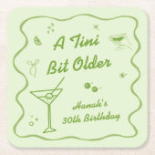 マルティーニをテーマにした誕生日パーティー スクエアペーパーコースター (正面)