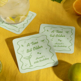 マルティーニをテーマにした誕生日パーティー スクエアペーパーコースター