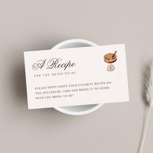 マルティーニエスプレッソレシピ要求ブライダルシャワー エンクロージャーカード