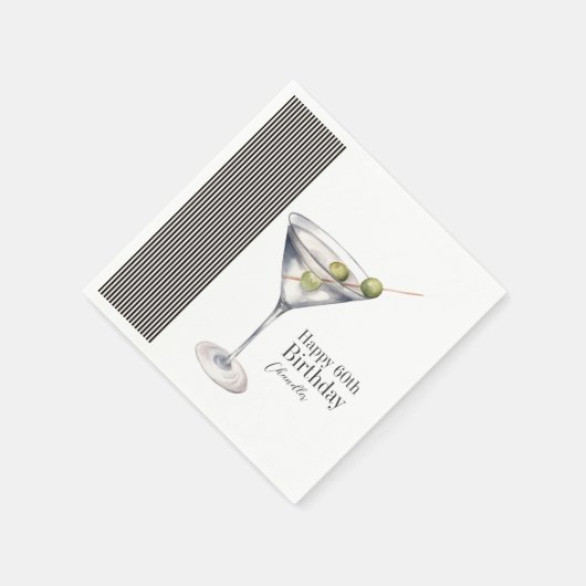 マルティーニエレガントカクテル60th誕生日パーティー スタンダードカクテルナプキン (角)