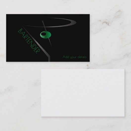 マルティーニオリーブカクテルバーテンダー 名刺 (正面/裏面)