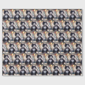 マルティーニカクテルを添えたタキシード猫 ラッピングペーパー (フラット)