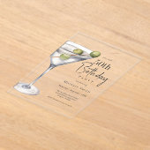 マルティーニカクテルテーマ50thバースデーパーティー アクリル招待状 (レイダウン)