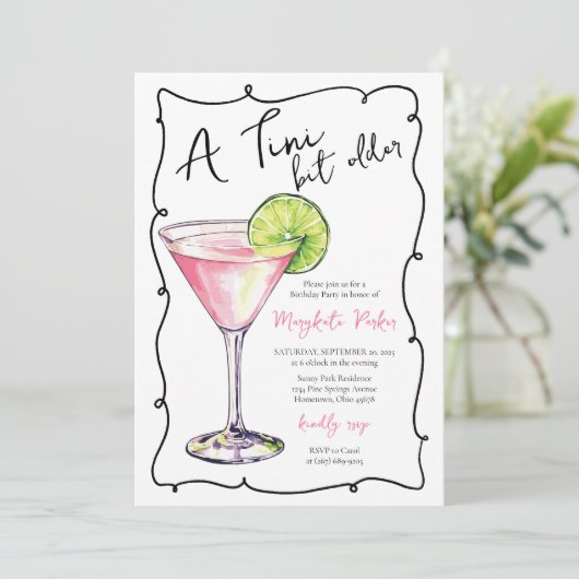 マルティーニカクテルバースデーパーティー 招待状 (スタンド正面)